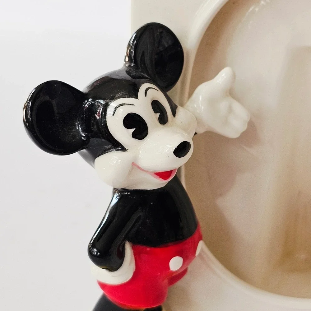 Vintage Disney Mickey Minnie Mouse Ceramic‎ Picture Frame Set Japan Disneyana